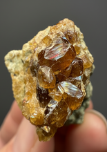 Load image into Gallery viewer, Hessonite Garnet Cluster on Matrix – Natural Collector Specimen from Pakistan | High-Grade Orange-Red Garnet Crystals
