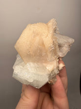 Load image into Gallery viewer, High-Grade Apophyllite on Pink Stilbite Zeolite | Indian Collector Mineral Specimen
