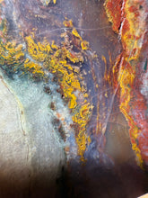 Load image into Gallery viewer, PREMIUM DISPLAY or LAPIDARY SLAB • Moroccan “Dream Landscape Jagate” (Purple, Teal, Red, Green, Red, Yellow &amp; Orange Moss Plume Agate + Jasper) Stone • Double Sided • High Atlas Mountains • Unpolished
