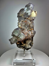 Load image into Gallery viewer, QR Code Fluorite with Druzy Chalcedony from Guizhou Province, China
