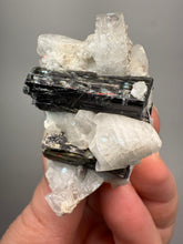 Load image into Gallery viewer, Dark Green Cap Stak Nala Tourmaline on Cleavelandite Matrix – Haramosh Mountains, Pakistan
