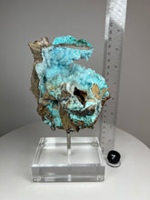 Load image into Gallery viewer, Chrysocolla Druzy Botryoidal Stalactites Pseudomorph after Malachite on Matrix from Congo • Fine Mineral Collector’s Showpiece
