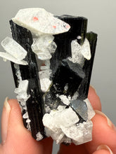 Load image into Gallery viewer, Blue Cap Dark Green Stak Nala Tourmaline on Cleavelandite Matrix – Haramosh Mountains, Pakistan
