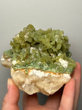 Load image into Gallery viewer, High-Grade Green Heulandite on Peach Stilbite Crystal Cluster | Deccan Traps, Maharashtra, India | Collector Mineral Specimen
