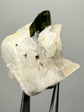 Load image into Gallery viewer, Dark Green Cap Stak Nala Tourmaline and Cleavelandite – Haramosh Mountains, Pakistan | Thumbnail Specimen
