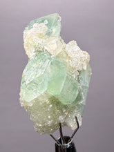 Load image into Gallery viewer, Luminous Mint Apophyllite with Glittering Druzy Sugar Quartz – India
