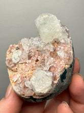 Load image into Gallery viewer, Green Apophyllite on Red &amp; Green Heulandite – Deccan Traps, Maharashtra, India
