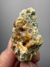 Load image into Gallery viewer, Hessonite Garnet Cluster on Matrix – Natural Collector Specimen from Pakistan | High-Grade Orange-Red Garnet Crystals
