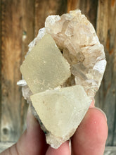 Load image into Gallery viewer, Scalenohedral Calcite + Pearl Heulandite • Maharashtra, India
