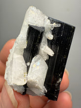 Load image into Gallery viewer, Dark Green Cap Stak Nala Tourmaline on Cleavelandite Matrix – Haramosh Mountains, Pakistan
