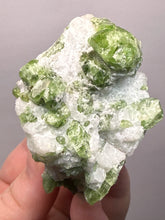 Load image into Gallery viewer, Electric Green Diopside on Quartz – Collector Mineral Specimen (Gilgit-Baltistan) Pakistan
