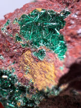 Load image into Gallery viewer, Brochantite Collector Mineral Specimen – Vivid Green Copper Crystals from Morocco
