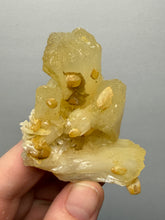 Load image into Gallery viewer, High-Grade Golden Calcite on Golden Stilbite — Maharashtra, India (Collector Cabinet Specimen)
