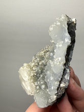 Load image into Gallery viewer, Druzy Chalcedony Stalactite with Druzy Clear Apophyllite &amp; Optical Calcite | Maharashtra, India

