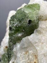 Load image into Gallery viewer, Electric Green Diopside on Quartz – Collector Mineral Specimen (Gilgit-Baltistan) Pakistan
