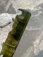 Load image into Gallery viewer, Dark Green Cap Stak Nala Tourmaline on Cleavelandite Matrix – Haramosh Mountains, Pakistan
