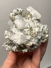 Load image into Gallery viewer, 3.5” New Find: Huanzala Mine Peru Sphalerite + Chalcopyrite + Apatite + Calcite + Quartz | Collector Display Specimen
