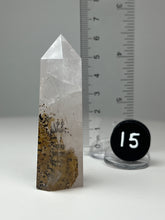 Load image into Gallery viewer, Dendrite Manganese Included Iron Oxide Quartz (Golden Healer) Obelisk Tower • RARE
