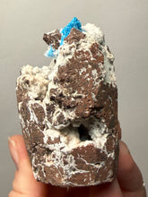 Load image into Gallery viewer, Rare Electric Blue Cavansite on Druzy Matrix – Collector Mineral Specimen | India
