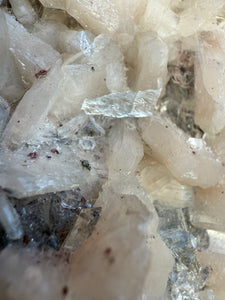 Clear Druzy Gem Apophyllite Stalactite + Pink Stilbite • Maharashtra, India