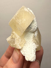 Load image into Gallery viewer, Rare Druzy Golden “Diamond” Calcite on Zeolite Matrix — Maharashtra, India | Collector Cabinet Specimen
