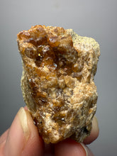 Load image into Gallery viewer, Hessonite Garnet Cluster on Matrix – Natural Collector Specimen from Pakistan | High-Grade Orange-Red Garnet Crystals
