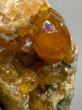 Load image into Gallery viewer, Hessonite Garnet Cluster on Matrix – Natural Collector Specimen from Pakistan | High-Grade Orange-Red Garnet Crystals
