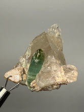 Load image into Gallery viewer, Blue Indicolite &amp; Mint Green Tourmaline on Quartz Matrix – Pegmatite Mineral Specimen from Pakistan
