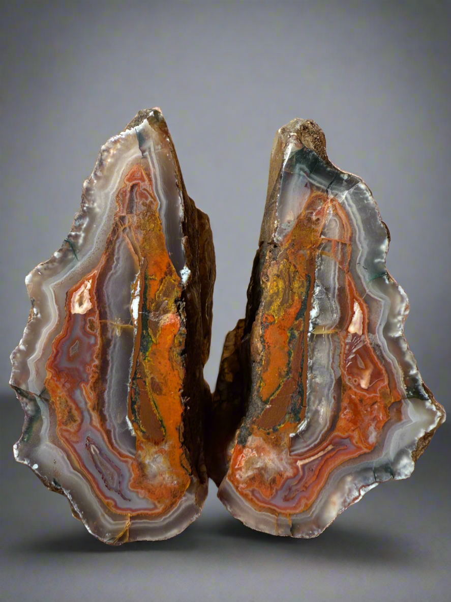 Moroccan Agate Pair • High Atlas Mountains • POLISHED