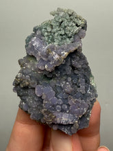 Load image into Gallery viewer, Purple &amp; Green Grape Agate Mineral Specimen – Botryoidal Purple Chalcedony Cluster from Indonesia | Collector Grade Crystal

