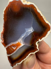 Load image into Gallery viewer, High-Grade Indonesian Sumatra Agate Pair – Vibrant Banded Chalcedony with Rich Color Zoning | Ethical Lapidary &amp; Collector Display Specimens
