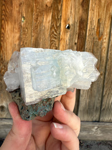 Mint Green Apophyllite w Red Phantoms • Maharashtra, India