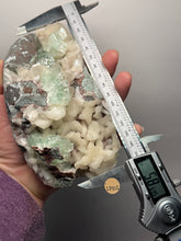 Load image into Gallery viewer, High-Grade Gemmy Green Apophyllite on White Stilbite  | Deccan Traps, Maharashtra, India
