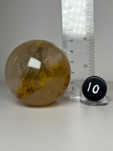 Load image into Gallery viewer, Dendrite Manganese Included Iron Oxide Quartz (Golden Healer) Sphere • RARE
