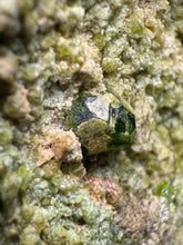 Load image into Gallery viewer, Gemmy Green Garnet on Matrix – Pakistan Collector Specimen

