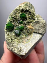Load image into Gallery viewer, Gemmy Green Garnet on Matrix – Pakistan Collector Specimen
