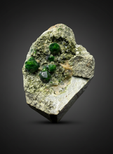 Load image into Gallery viewer, Gemmy Green Garnet on Matrix – Pakistan Collector Specimen
