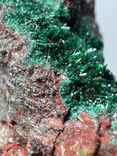 Load image into Gallery viewer, Brochantite Collector Mineral Specimen – Vivid Green Copper Crystals from Morocco
