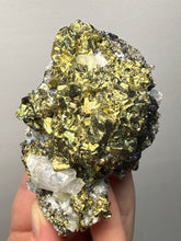 Load image into Gallery viewer, 3.8” New Find: Huanzala Mine Peru Sphalerite + Chalcopyrite + Apatite + Calcite + Quartz | Collector Display Specimen
