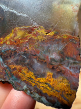 Load image into Gallery viewer, PREMIUM DISPLAY or LAPIDARY SLAB • Moroccan “Dream Landscape Jagate” (Purple, Teal, Red, Green, Red, Yellow &amp; Orange Moss Plume Agate + Jasper) Stone • Double Sided • High Atlas Mountains • Unpolished
