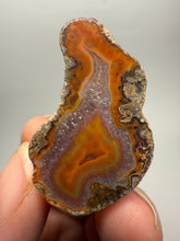 Load image into Gallery viewer, Polished Malawi Agate Half – High-Grade African Banded Agate Display Specimen
