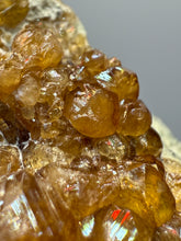 Load image into Gallery viewer, Hessonite Garnet Cluster on Matrix – Natural Collector Specimen from Pakistan | High-Grade Orange-Red Garnet Crystals
