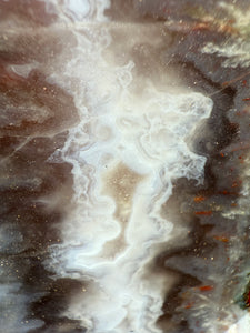 PREMIUM DISPLAY or LAPIDARY SLAB • Moroccan “Ghost Agate” White Seam Plum Agate • Double Sided • High Atlas Mountains • Unpolished
