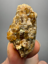 Load image into Gallery viewer, Hessonite Garnet Cluster on Matrix – Natural Collector Specimen from Pakistan | High-Grade Orange-Red Garnet Crystals
