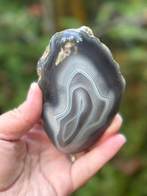 Load image into Gallery viewer, Double-Sided Polished Midnight Muse Agate | High-Grade Rare Silvery Black and Blue Parallax Agate from India
