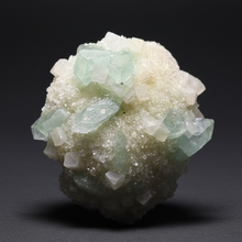 Load image into Gallery viewer, Luminous Mint Apophyllite with Glittering Druzy Sugar Quartz – India
