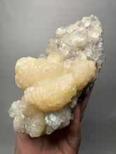 Load image into Gallery viewer, BIG Pearl &amp; Pink Stilbite Flower Crystals w Clear Apophyllite | Maharashtra, India | Collector Display Specimen

