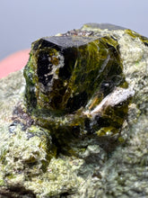 Load image into Gallery viewer, Gemmy Green Garnet on Matrix – Pakistan Collector Specimen
