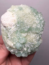 Load image into Gallery viewer, Luminous Mint Apophyllite with Glittering Druzy Sugar Quartz – India
