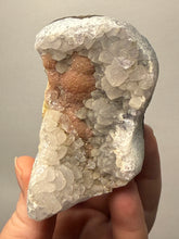 Load image into Gallery viewer, Rare Botryoidal Orange Fluorite on Druzy Quartz Matrix

Collector Mineral Specimen — Maharashtra, India
